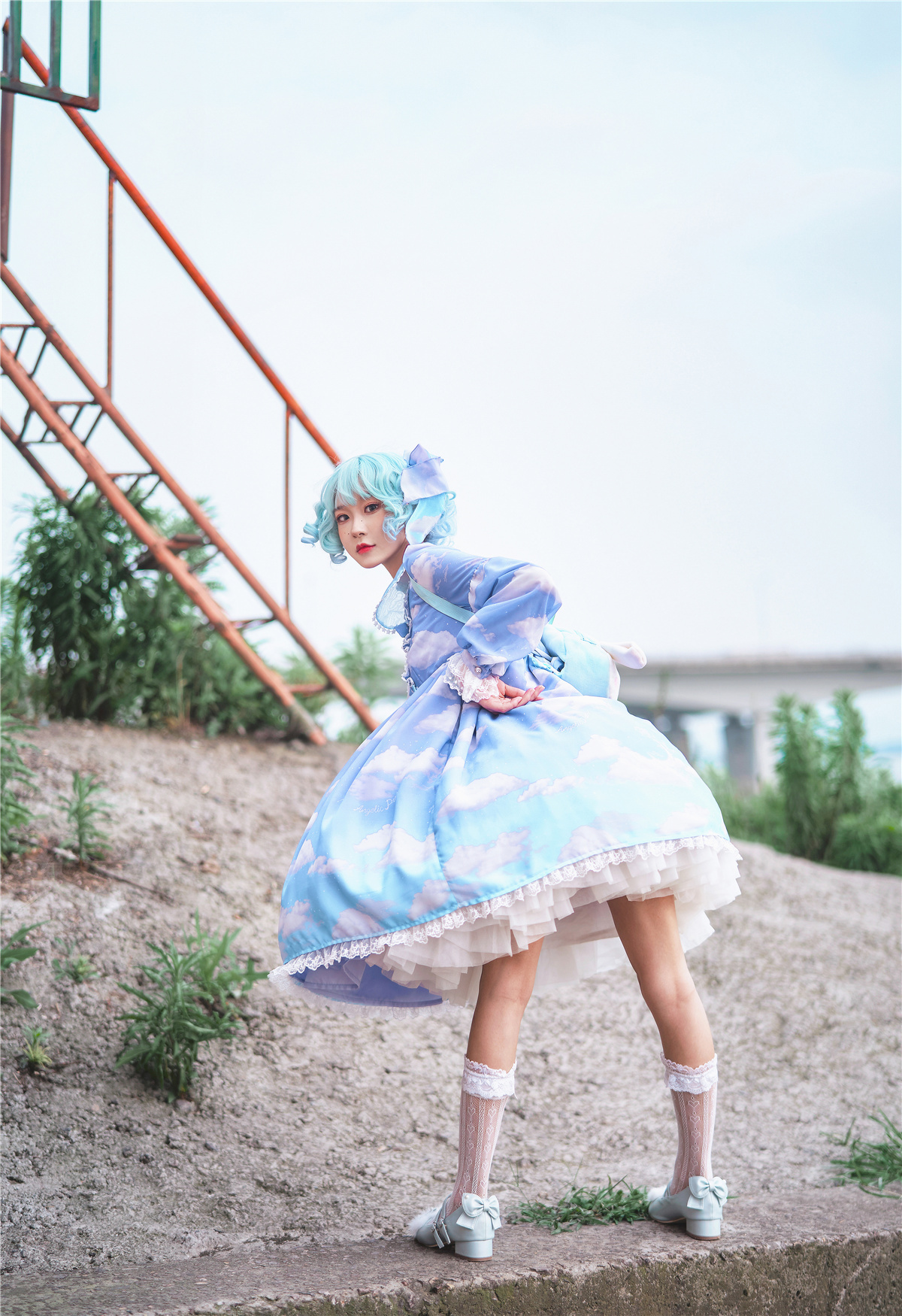 阿包也是兔娘 lolita蓝裙[9P-144MB] COSER-第4张